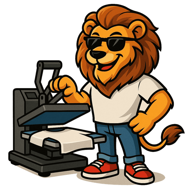 Leo using heat press